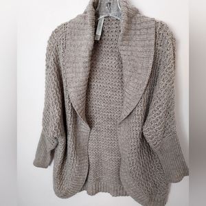 Aeropostale light brown open front  cardigan sweater Small Cozy Comfy
